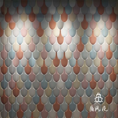3D立体水泥砖UHPC异形芭蕉叶手工砖奶茶咖啡厅客饭厅墙面羽毛花砖图3