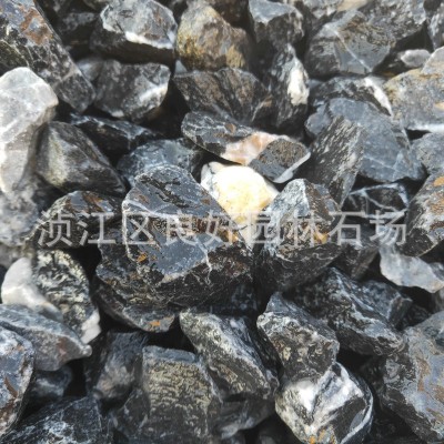 灰色砾石铺路水洗石枯山水磨石造景装饰沙石园林石米黑色尖角碎石图4