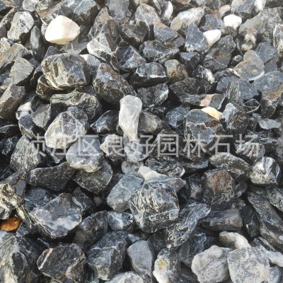 灰色砾石铺路水洗石枯山水磨石造景装饰沙石园林石米黑色尖角碎石图3