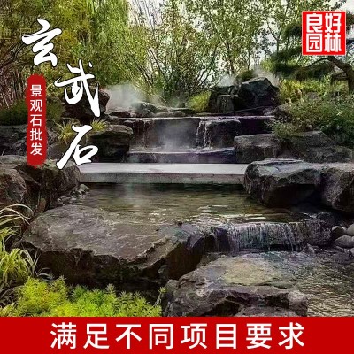 天然黑曜石原石园林庭院造景地产示范区景观玄武岩黑色中国黑点缀图2