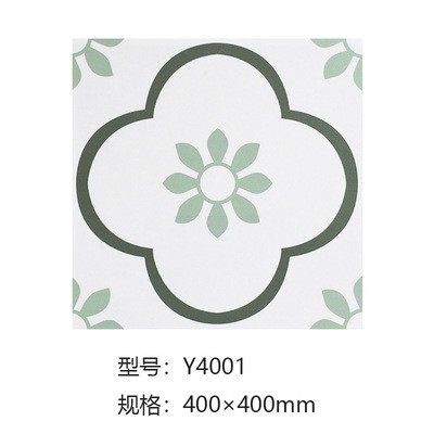 北欧清新小花砖400卫生间花砖阳台拼花地板砖小清新黑白厨房花片图5