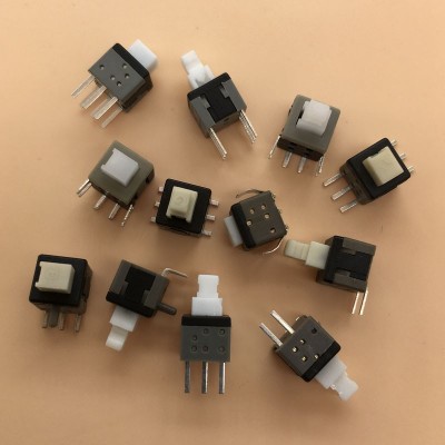 按键开关5.8自无锁耐高温过回流焊六脚双排贴片插件弯针开关供应图3