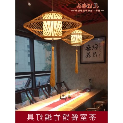 中式羊皮竹艺灯饭店餐馆餐桌吊灯火锅店仿古复古灯具茶楼酒楼吊灯图3