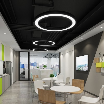 圆形圆环吊灯LED创意个性办公室店铺大堂工业风圆圈工程环形吊灯图2