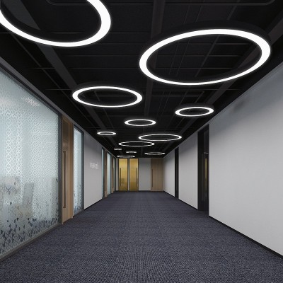 圆形圆环吊灯LED创意个性办公室店铺大堂工业风圆圈工程环形吊灯图3