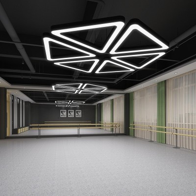创意个性LED三角形吊灯办公室健身房网咖工业风造型工程拼接灯具图4