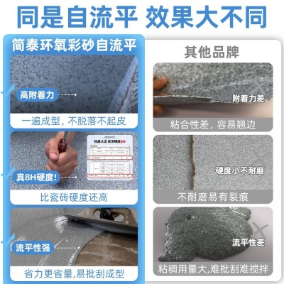 环氧彩砂自流平地坪漆家用车间水泥地平漆室外耐磨防滑仿大理石漆