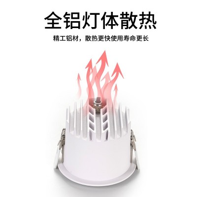 led射灯高显指防水COB防雾防尘筒灯浴室卫生间厨房IP65 嵌入式射灯图2