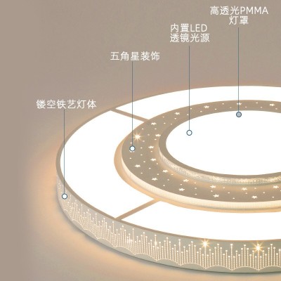 新款客厅灯大灯圆形轻奢灯具简约现代别墅主灯led吸顶灯大客厅灯图3