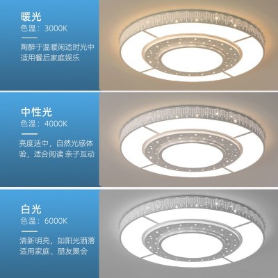 新款客厅灯大灯圆形轻奢灯具简约现代别墅主灯led吸顶灯大客厅灯图2