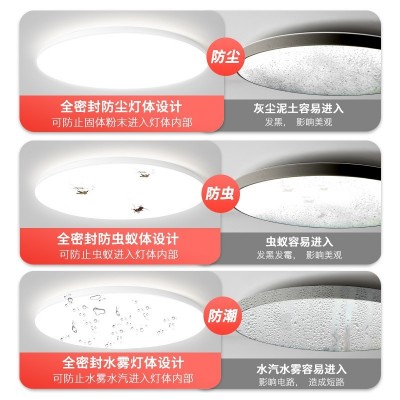 led吸顶灯三防卧室灯现代简约阳台房间灯卫生间圆形房间护眼主灯图4