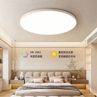 超薄吸顶灯卧室简约客厅灯LED三防灯圆形阳台走廊过道灯中山灯具图5