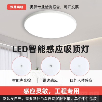 走廊灯中山雷达三防声控感应吸顶灯楼梯过道人体红外超薄感应灯
