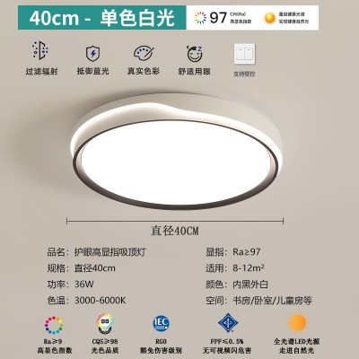 全光谱护眼卧室灯2024年新款客厅灯现代简约LED吸顶灯房间主卧灯图5