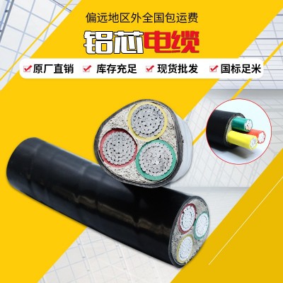电缆三相四线2 3 4芯10 16 25 35 50平方电力铠装VLV国标铝芯电缆