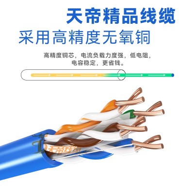 天帝HSYV六类非屏蔽网线网络宽带监控通讯双绞线无氧铜芯 千兆线缆图2