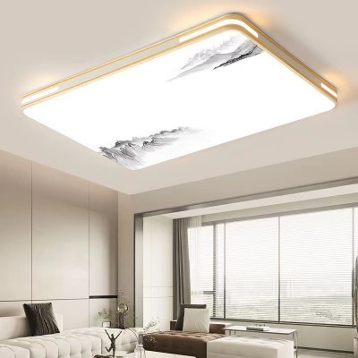 LED客厅灯2024年新款吸顶灯流行灯具现代简约大气长方形大灯主灯图3