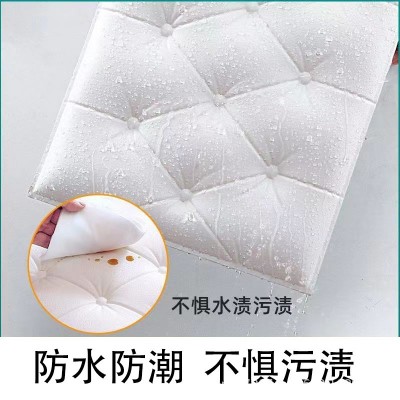 跨境直供床头贴纸自粘软包儿童房宝宝防撞墙围3d立体墙贴泡沫墙纸图3