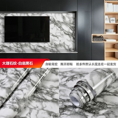 跨境自粘大理石纹墙贴厨房防水防油贴纸整体橱柜台面家具翻新壁纸图4