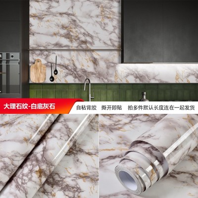 跨境自粘大理石纹墙贴厨房防水防油贴纸整体橱柜台面家具翻新壁纸图5