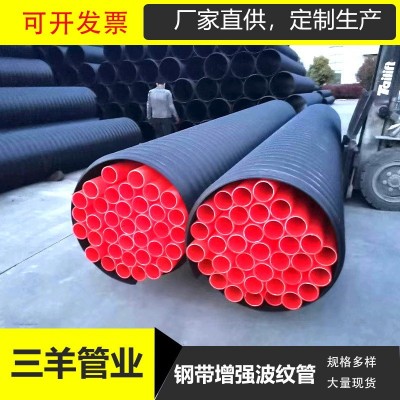 厂家批发HDPE钢带增强螺旋波纹管大口径pe埋地塑料排污缠绕管现货图4