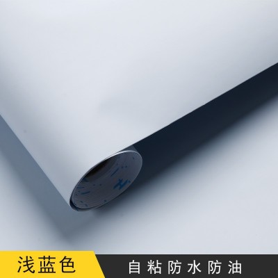 不透底肤感膜家具翻新贴纸自粘衣柜门桌子橱柜台面墙纸防水加厚图5