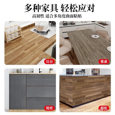 自粘木纹翻新壁纸 复古家用卧室防水防潮墙纸修复乙烯基wallpaper图3