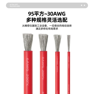 批发新能源特软硅胶线0awg到30awg 75平方导线耐高温阻燃硅胶电线图4