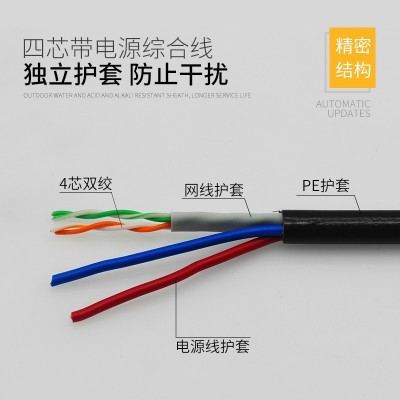 网络综合线监控一体线室外 网线4 8+2芯超五类 带电源视频线 纯铜图3