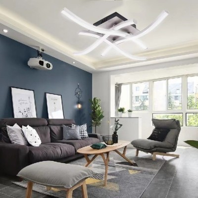 跨境led吸顶灯入户门厅过道灯四叉波浪线条餐厅走廊阳台灯具现代图2