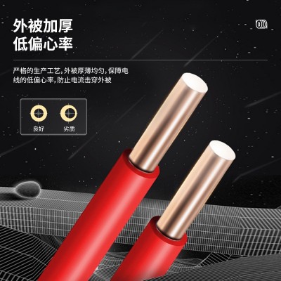 天鸿祥ZR-BV阻燃家装多股塑铜线加工 定制4平方安全家用电线电缆图2