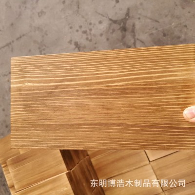 松木碳化一字板，松木做旧一字板，松木轻碳化和重碳化一字板图3