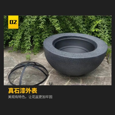 现货户外个性圆形水泥烧烤炉阳台庭院家用烧烤架外贸室内取暖火炉图3