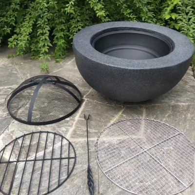 现货户外个性圆形水泥烧烤炉阳台庭院家用烧烤架外贸室内取暖火炉图5
