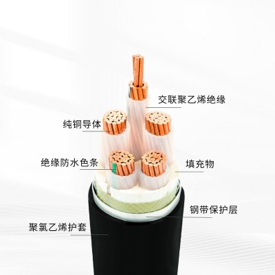 ZCYJV22铜芯钢带电力电缆单多芯阻燃国标铜芯电力电线电缆yjv22图2