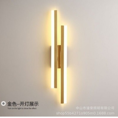 北欧轻奢长条壁灯卧室床头灯极简线条客厅背景墙壁灯走廊过道壁灯图4