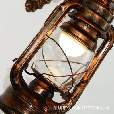 煤油灯餐厅酒吧马灯装饰室内过道楼梯灯咖啡店创意工业风复古壁灯图2