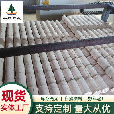 厂家供应樟子松碳化防腐木圆柱木瓦 屋檐门头实木圆柱木瓦图4