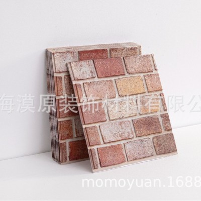 跨境新款墙纸自粘3D立体墙贴墙纸自粘木纹壁纸贴纸砖纹一件代发图5