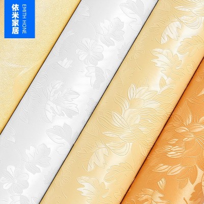 跨境自粘墙纸ins卧室温馨壁纸防水pvc欧式纯色学生宿舍墙贴纸翻新图4