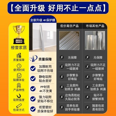 乳胶漆墙面装饰贴静电贴纸儿童房家用墙贴透明静电墙面保护膜跨境图2
