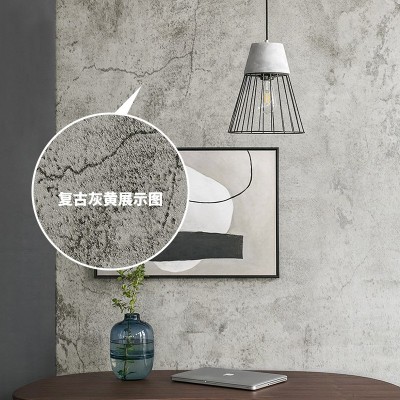 水泥墙纸灰色墙贴纸工业风壁纸店铺展会装饰纸贴工厂批发自粘防水图3