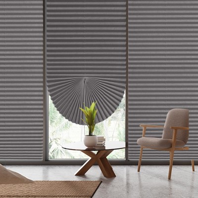 跨境拉绳百褶帘百折帘免打孔胶粘百叶窗帘全遮光pleated blind图2