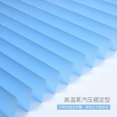 跨境爆款无绳百折帘百褶帘免打孔百折帘半遮光全遮光随意停窗帘图4