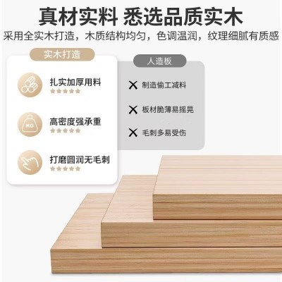 木板实木隔层片松木板材桌面一字隔板置物架分层长条桌板原木图3