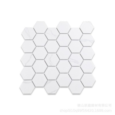 简约现代51X59六角形陶瓷马赛克瓷砖卫生间浴室阳台餐厅装饰墙砖图5