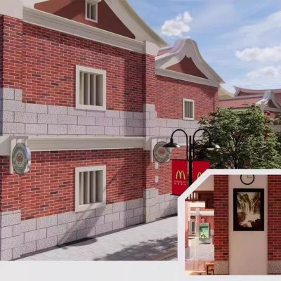 劈开砖红砖拉毛面60x240灰色青砖片别墅乡村农村房外墙瓷砖小红砖图5