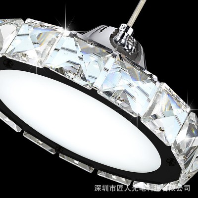 现代简约led水晶餐厅吊灯圆形客厅饭厅走廊吧台餐桌灯饰厂家现货图5