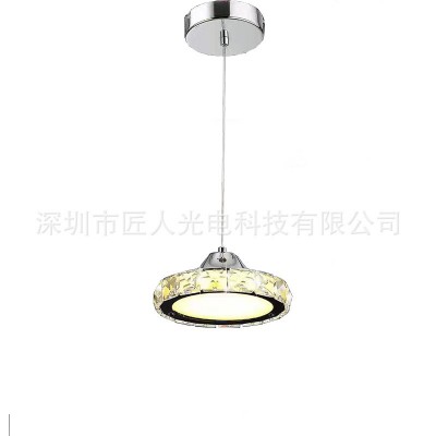 现代简约led水晶餐厅吊灯圆形客厅饭厅走廊吧台餐桌灯饰厂家现货图4