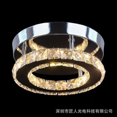 特价爆款led单层圆形水晶过道灯走廊灯简约现代玄关入户门厅灯具图4